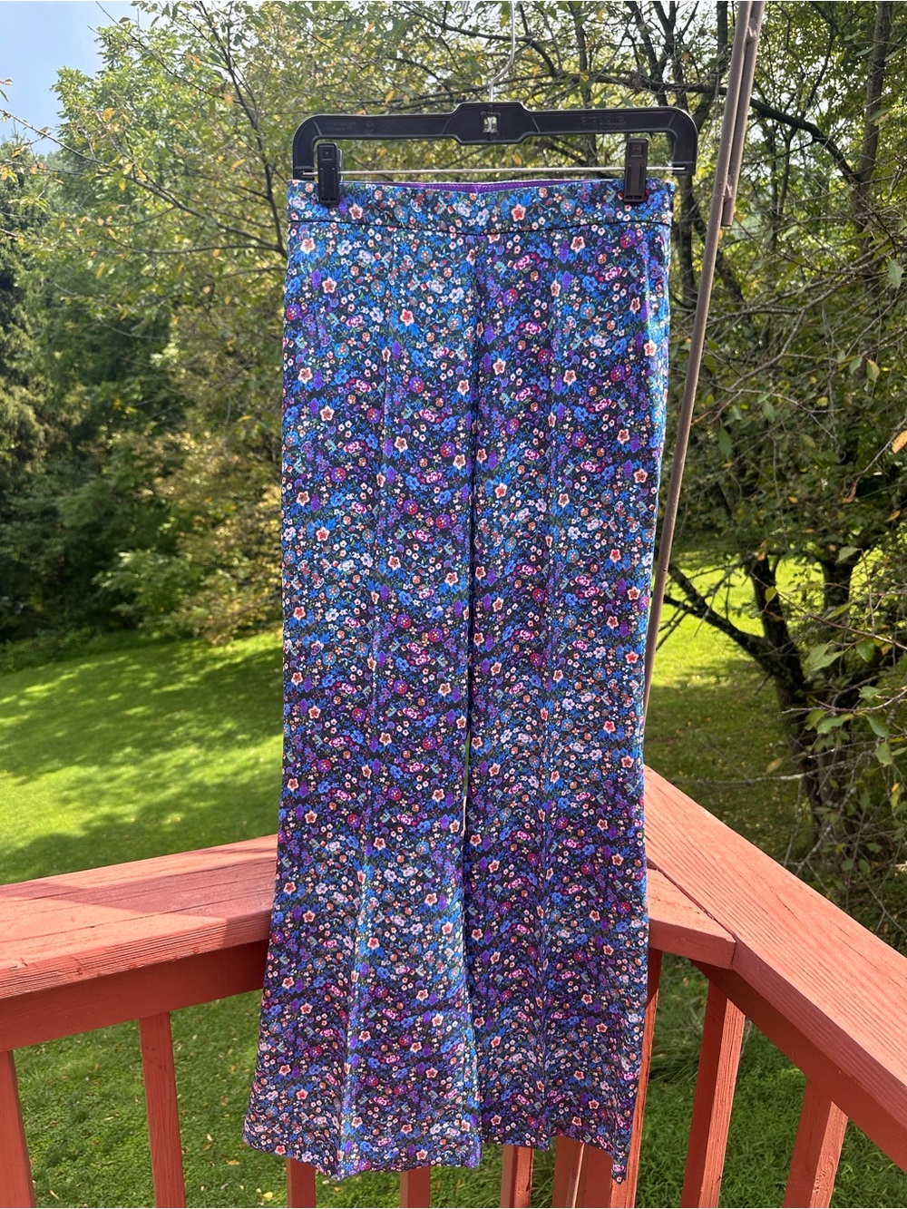 Sandro High-Rise Floral-Print Flared Satin Pants - Picture 2 of 10